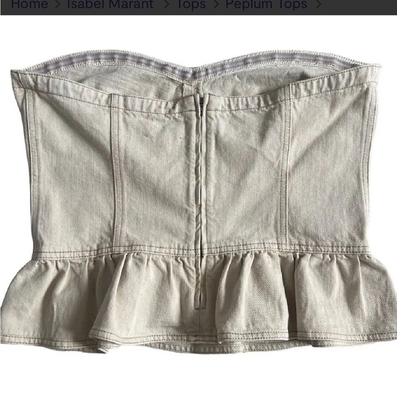 Isabel Marant Etoile Solizinia Denim Sleeveless Peplum Top Size US 8 / 40 New - Picture 8 of 8